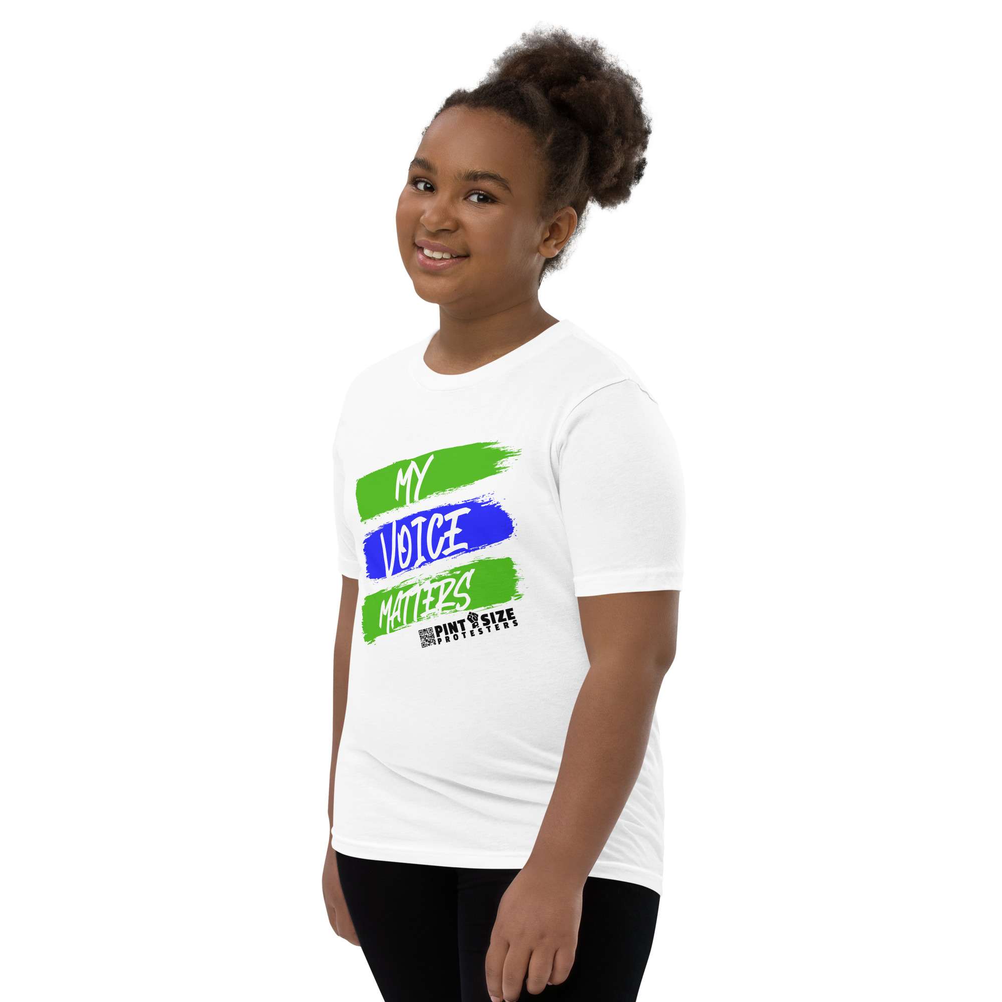 My Voice Matters Youth Short Sleeve White T-Shirt - Image 2