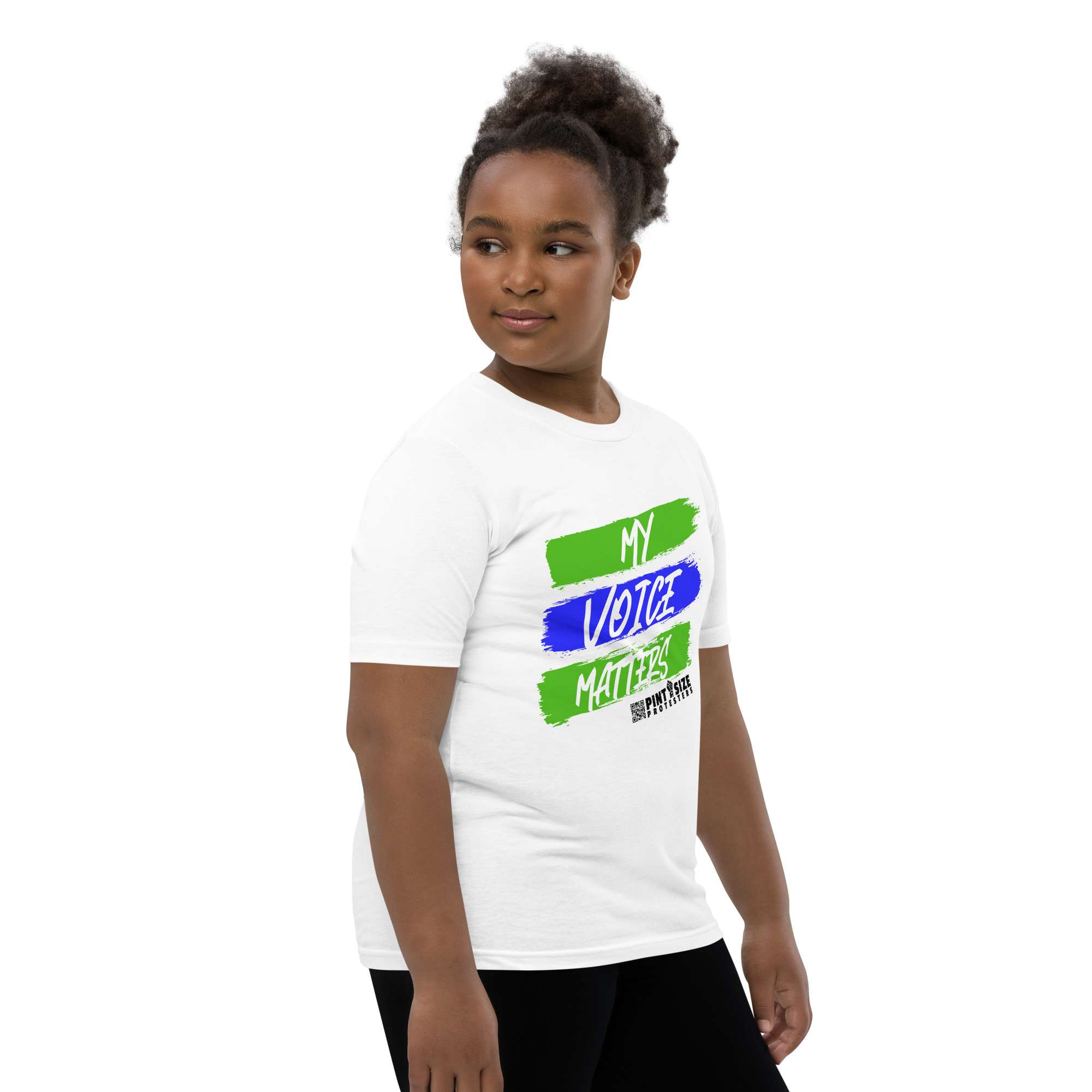 My Voice Matters Youth Short Sleeve White T-Shirt - Image 3